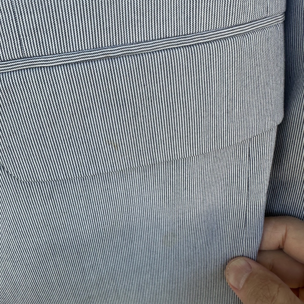 Vintage original seersucker “Forest Gump Suit”  Gray & White Pinpoint Striped